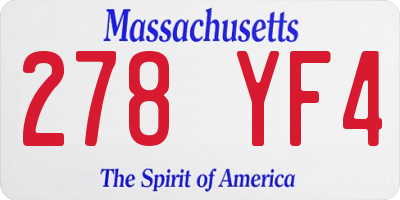 MA license plate 278YF4