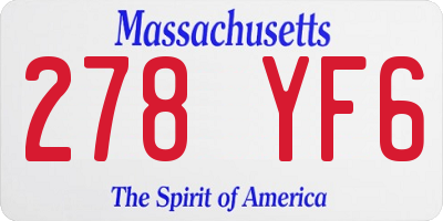 MA license plate 278YF6