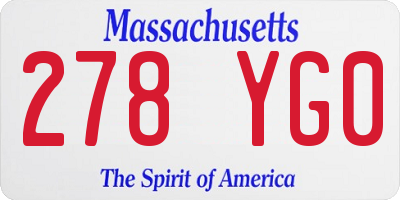 MA license plate 278YG0