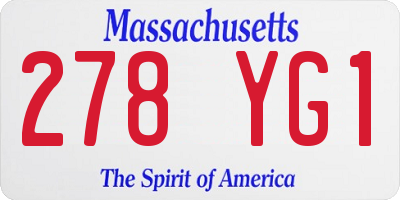 MA license plate 278YG1