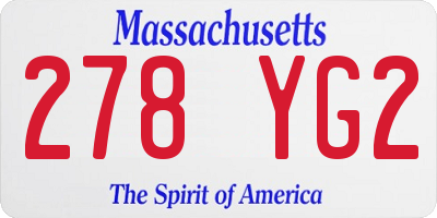MA license plate 278YG2