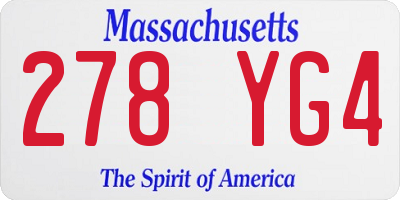MA license plate 278YG4