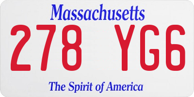 MA license plate 278YG6