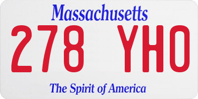 MA license plate 278YH0