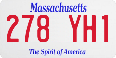 MA license plate 278YH1