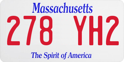 MA license plate 278YH2
