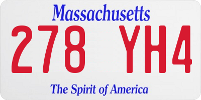 MA license plate 278YH4