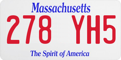 MA license plate 278YH5
