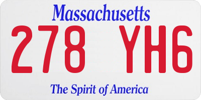 MA license plate 278YH6