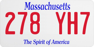 MA license plate 278YH7