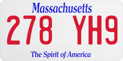 MA license plate 278YH9