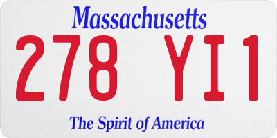 MA license plate 278YI1