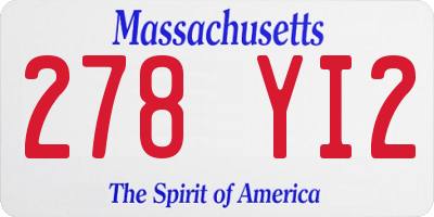 MA license plate 278YI2