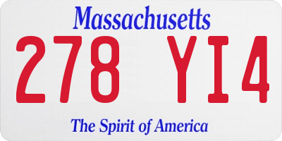 MA license plate 278YI4