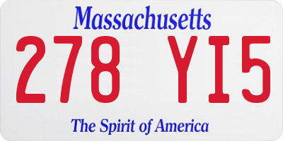 MA license plate 278YI5