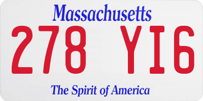 MA license plate 278YI6