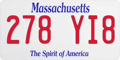 MA license plate 278YI8