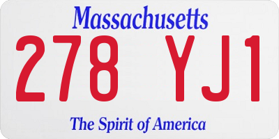 MA license plate 278YJ1