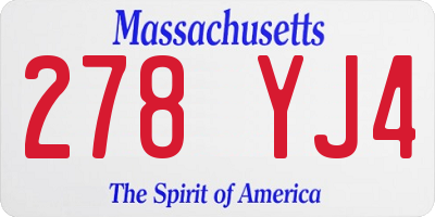 MA license plate 278YJ4