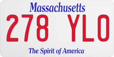 MA license plate 278YL0