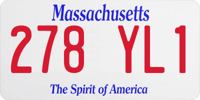 MA license plate 278YL1