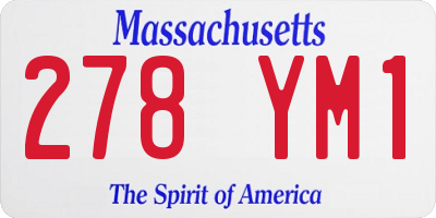 MA license plate 278YM1