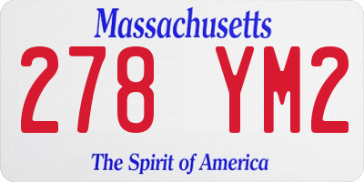 MA license plate 278YM2