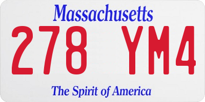 MA license plate 278YM4