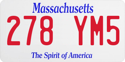 MA license plate 278YM5