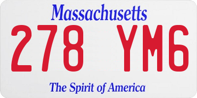 MA license plate 278YM6