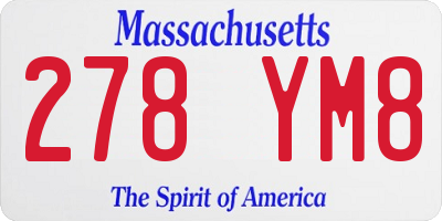 MA license plate 278YM8
