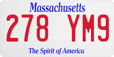 MA license plate 278YM9