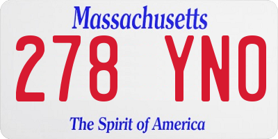 MA license plate 278YN0