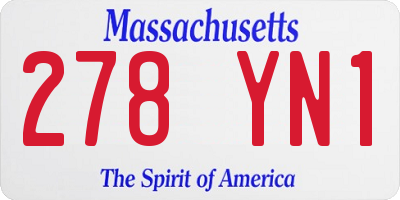 MA license plate 278YN1