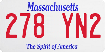 MA license plate 278YN2