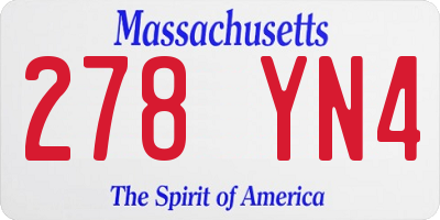MA license plate 278YN4