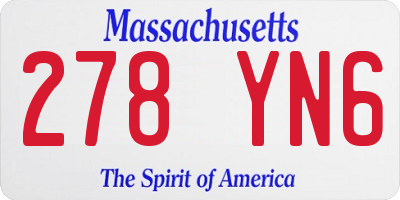 MA license plate 278YN6