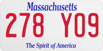 MA license plate 278YO9