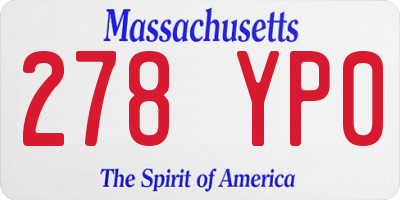 MA license plate 278YP0