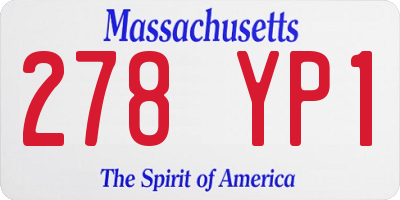 MA license plate 278YP1