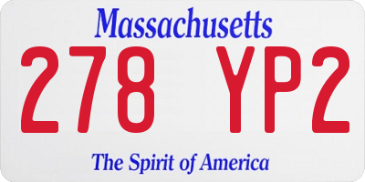MA license plate 278YP2
