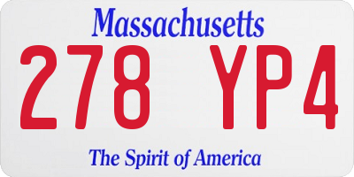 MA license plate 278YP4