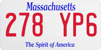 MA license plate 278YP6