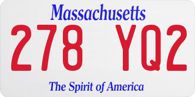 MA license plate 278YQ2