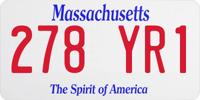 MA license plate 278YR1
