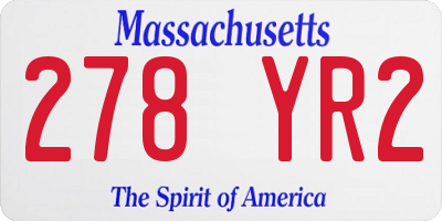MA license plate 278YR2