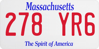 MA license plate 278YR6