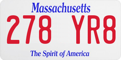 MA license plate 278YR8
