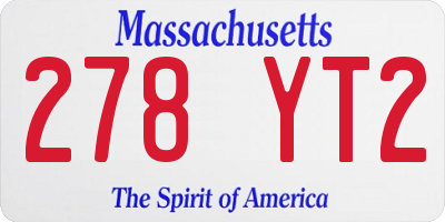 MA license plate 278YT2