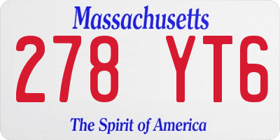 MA license plate 278YT6